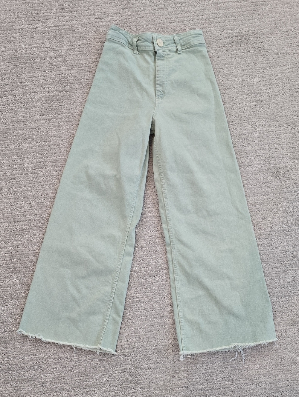 Zara High-Rise Wide Leg Jeans - Sage Green - Marine Straight